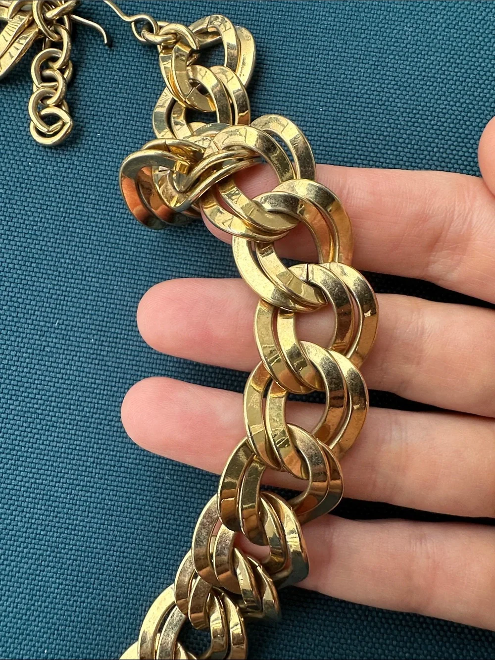 Vintage Monet Gold Tone Double Curb Link Chain Necklace 21
